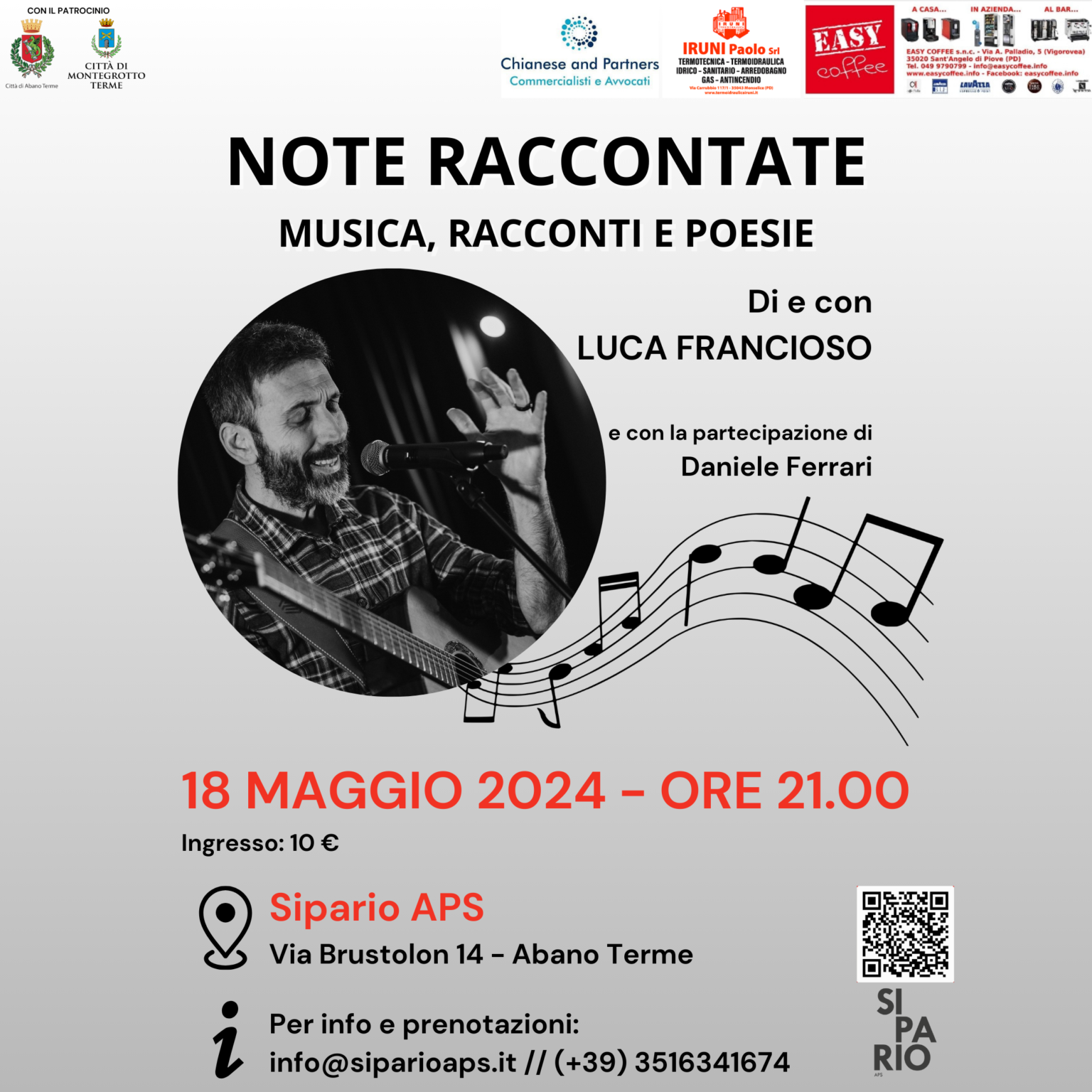 MAGGIO SIPARIO – NOTE RACCONTATE di e con Luca Francioso