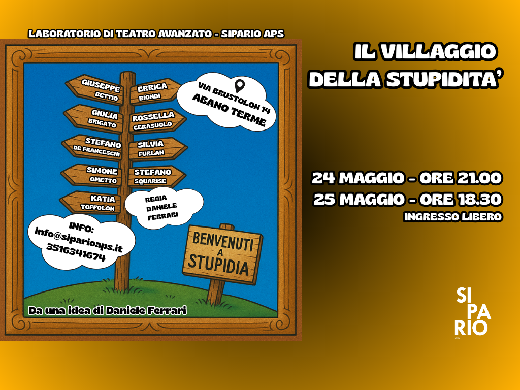 SPETTACOLO FINALE LABORATORIO TEATRO AVANZATO – IL VILLAGGIO DELLA STUPIDITà